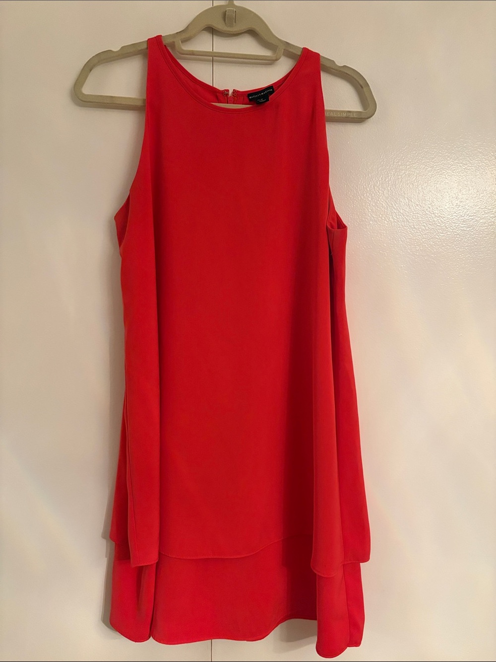 Sleeveless Bright Orange Shift Dress